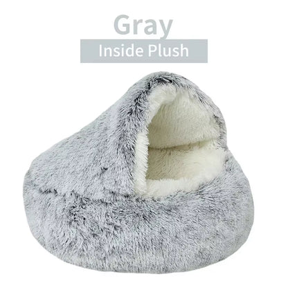 The "Life Desire" Plush Pet Cat Bed round Cat Cushion Cat House 2 in 1 Warm Cats Basket Pet Sleep Bag Kitten Nest Kennel for Small Dog Cats