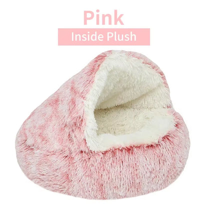 The "Life Desire" Plush Pet Cat Bed round Cat Cushion Cat House 2 in 1 Warm Cats Basket Pet Sleep Bag Kitten Nest Kennel for Small Dog Cats