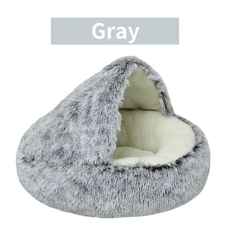 The "Life Desire" Plush Pet Cat Bed round Cat Cushion Cat House 2 in 1 Warm Cats Basket Pet Sleep Bag Kitten Nest Kennel for Small Dog Cats