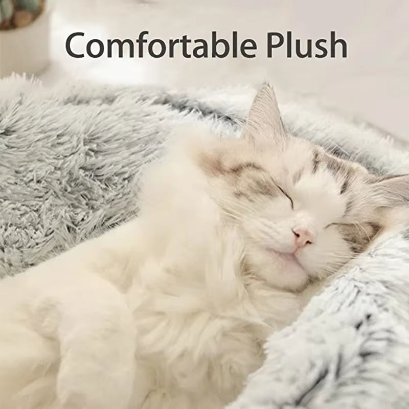 The "Life Desire" Plush Pet Cat Bed round Cat Cushion Cat House 2 in 1 Warm Cats Basket Pet Sleep Bag Kitten Nest Kennel for Small Dog Cats