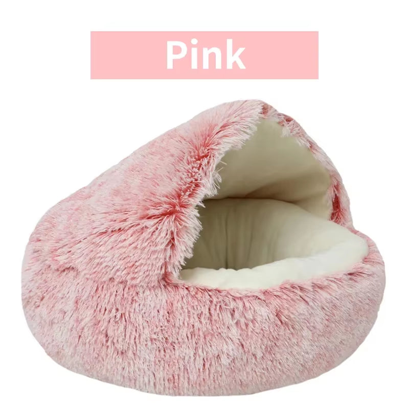 The "Life Desire" Plush Pet Cat Bed round Cat Cushion Cat House 2 in 1 Warm Cats Basket Pet Sleep Bag Kitten Nest Kennel for Small Dog Cats