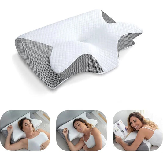 The "Life Desire" Ergonomic Memory Foam Cervical Pillow - Dual Function Orthopedic Contour Support for Neck Pain Relief