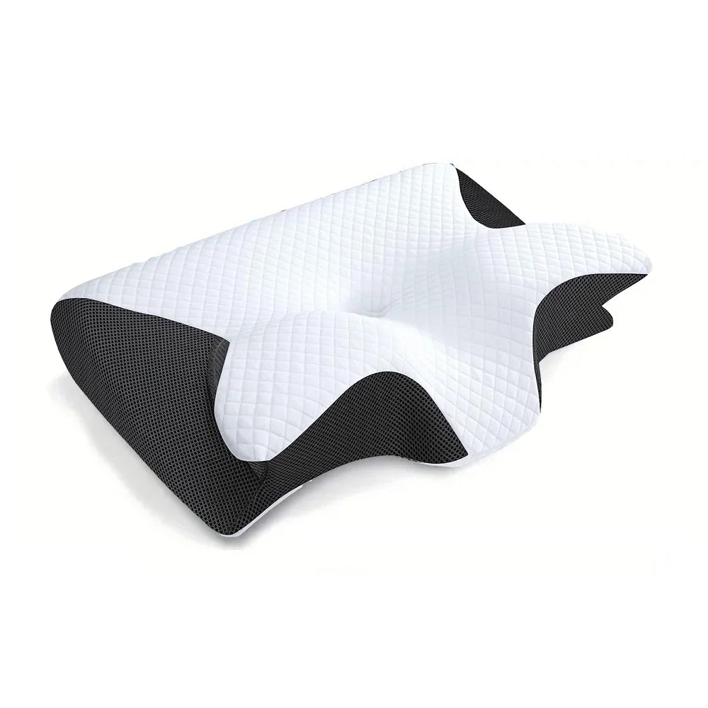 The "Life Desire" Ergonomic Memory Foam Cervical Pillow - Dual Function Orthopedic Contour Support for Neck Pain Relief