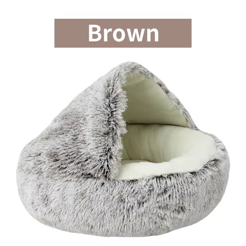 The "Life Desire" Plush Pet Cat Bed round Cat Cushion Cat House 2 in 1 Warm Cats Basket Pet Sleep Bag Kitten Nest Kennel for Small Dog Cats