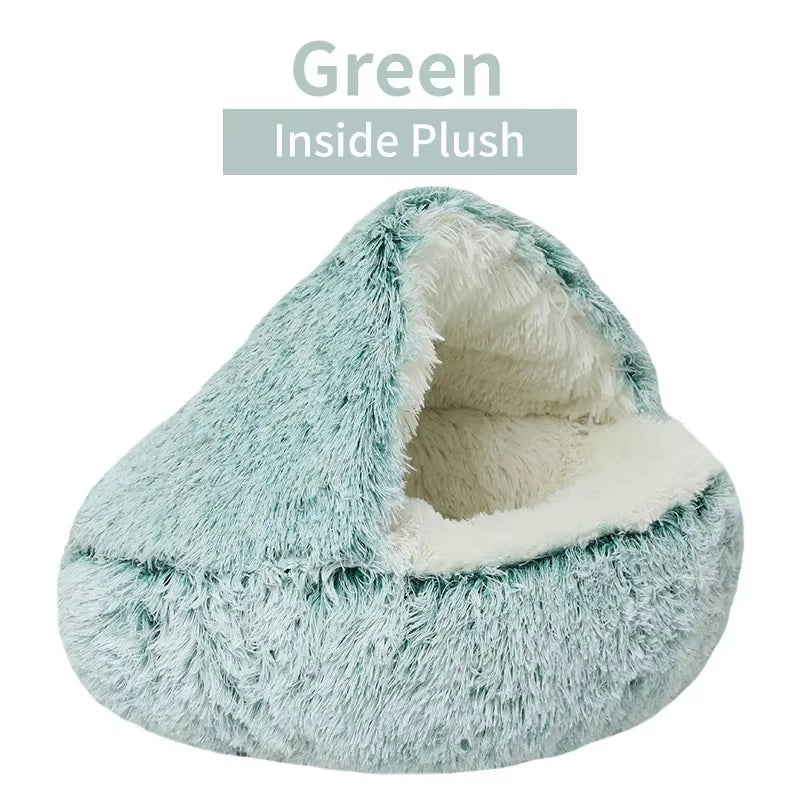 The "Life Desire" Plush Pet Cat Bed round Cat Cushion Cat House 2 in 1 Warm Cats Basket Pet Sleep Bag Kitten Nest Kennel for Small Dog Cats